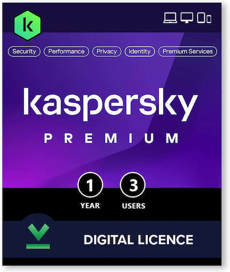 Kaspersky für 3 Geräte und 1 Jahr Nutzung (Elektronische Lizenz)