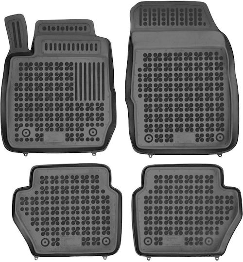 Rezaw Plast Set of Front and Rear Mats 4pcs Tray Type for Ford Fiesta 2008-2017 Black