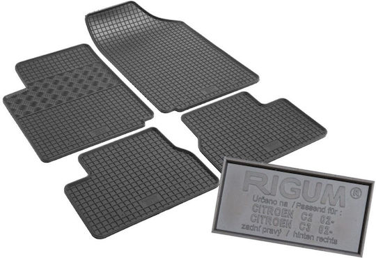 Rigum Set of Front and Rear Mats 4pcs for Citroen C2 2003-2010 Black