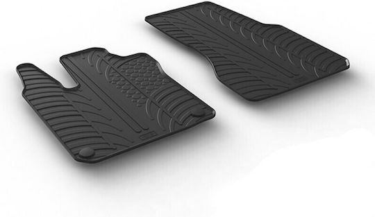 Gledring Set of Front and Rear Mats 2pcs for Smart ForTwo 2014 Black
