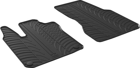 Gledring Set of Front and Rear Mats 2pcs for Smart ForTwo 2014 Black
