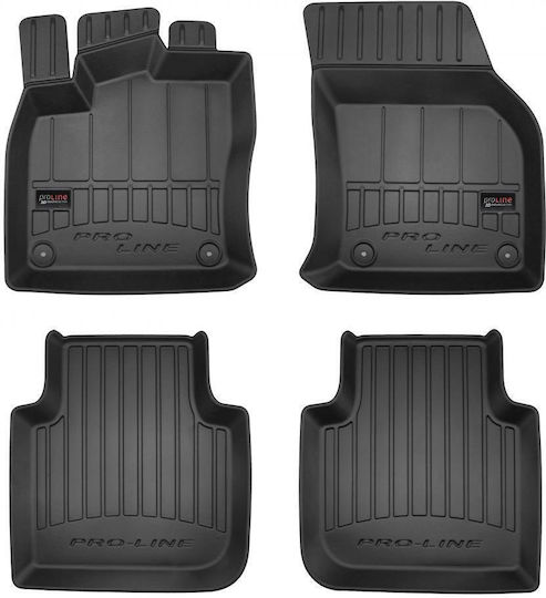 Frogum Set of Front and Rear Mats 4pcs Tray Type for Seat Tarraco Skoda Kodiaq 2018 Black