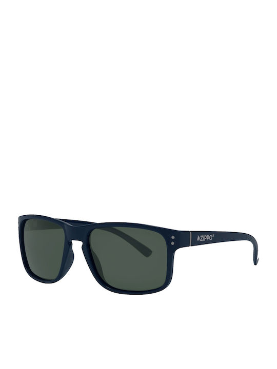 Zippo Men's Sunglasses with Navy Blue Plastic Frame and Black Polarized Lens OB78-03