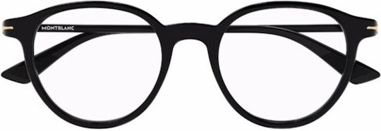 MontBlanc Men's Acetate Prescription Eyeglass Frame Black MB0340O 001