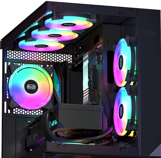 PCCOOLER Ventilatoare Pentru Carcasă 76.2mm (1800rpm) Cu Iluminare RGB 3 Bucăți