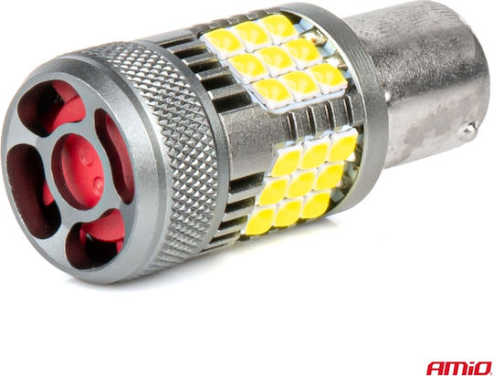AMiO Lămpi Autoturismului BA15S / P21W / R10W / R5W Canbus LED 6000K Alb rece 12-24V 2buc