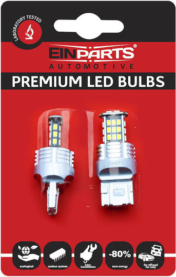 Einparts Lamps Car W21/5W Canbus LED 6000K Cold White 10-30V 5W 2pcs