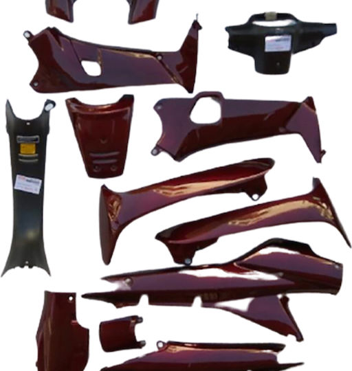 Kit Plastic Lifan Lf100/Supra Burgundy Strong 18pcs