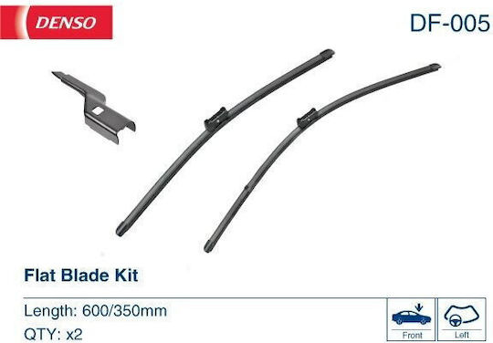Denso Wiper Blade Front Spoiler 600/350mm Jointless Abarth Fiat Ford Renault 2pcs