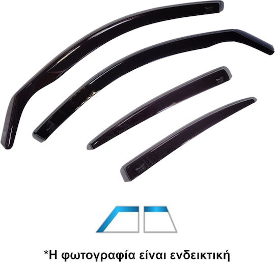 Heko Set of Windbreakers Front and Rear Car Dark Fime for 2022+ 4pcs
