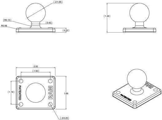 RAM Mount Ball for Motorcycle Mobile Mount