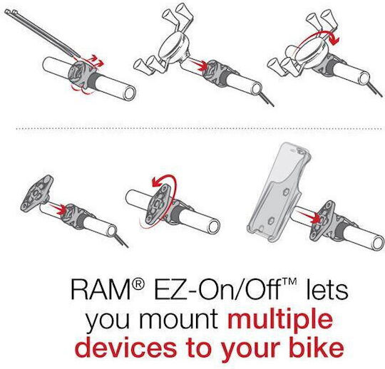 RAM Mount Βάση Στήριξης Ποδηλάτου για Κινητό