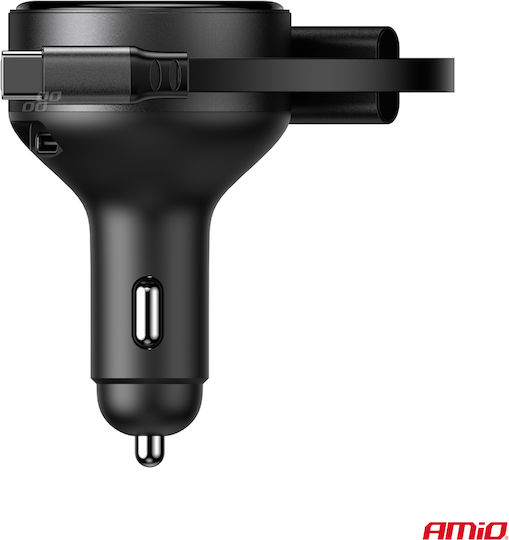 AMiO Car Charger 60W Fast Charging with one Port: 1xType-C with Cable Lightning / Type-C
