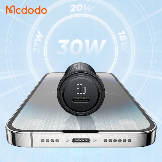 Mcdodo Cc-7491 Auto-Ladegerät 30W 5A Schnellladen mit einer Buchse 1xType-C Schwarz Farbe
