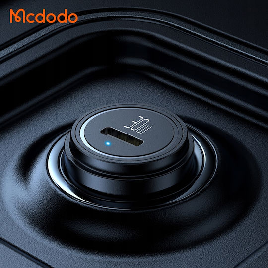 Mcdodo Cc-7491 Auto-Ladegerät 30W 5A Schnellladen mit einer Buchse 1xType-C Schwarz Farbe