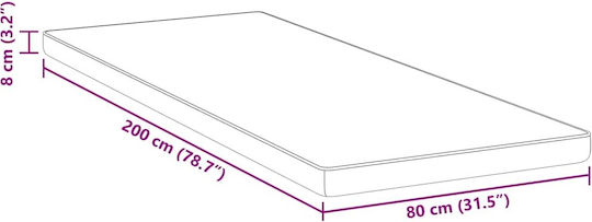 vidaXL Μονό Στρώμα 80x200x8cm
