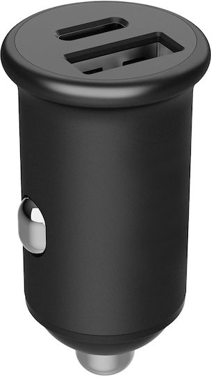 Partel Grab N Go Зарядно за кола с Портове: 1xUSB 2xType-C Черен Цвят