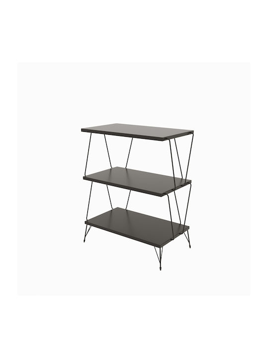 Bookcase Lazandos Charcoal / Black 48x31x75cm