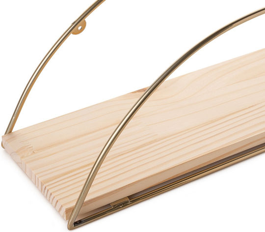 Wall Shelf Dekoratif Gold-Brown 45x15x18cm