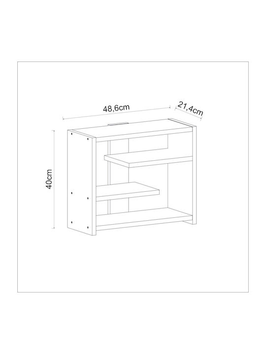 Shelf Wall Gupse Anthracite 48.6x21.4x40cm