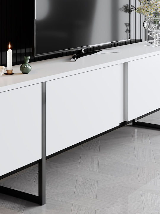 Stand TV Luxe Alb-negru L180xA30xÎ50cm