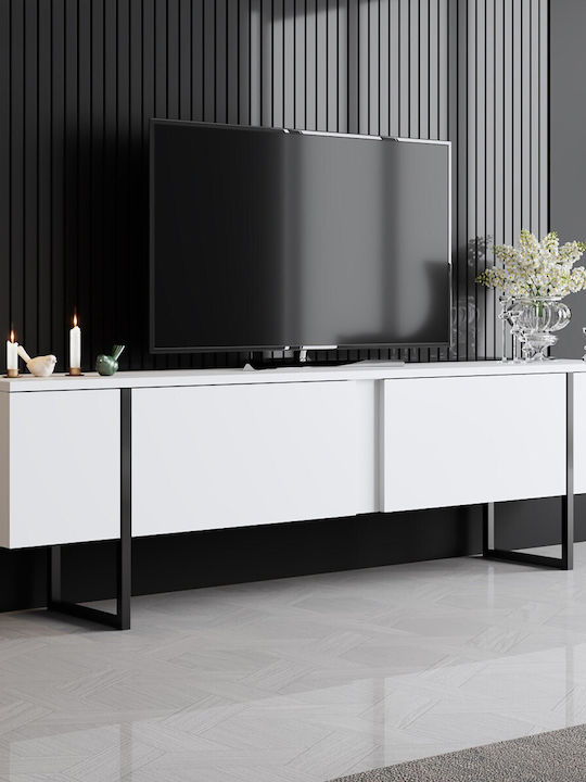 Stand TV Luxe Alb-negru L180xA30xÎ50cm
