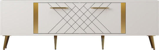 Έπιπλο Τηλεόρασης Detas White-gold Μ150xΠ35xΥ48.2cm