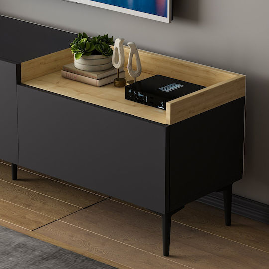 Hanah Home TV Stand Anthracite M160xD37xH48cm