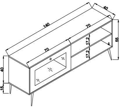 TV-Ständer Natural M138xP41xH55cm