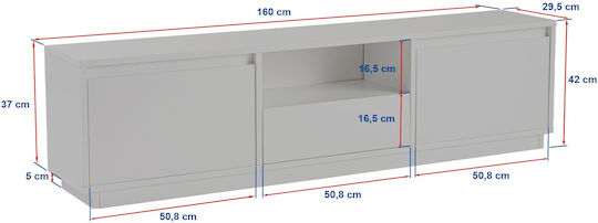 Έπιπλο Τηλεόρασης Vanguard Travertine Beige Μ160xΠ29.5xΥ42cm
