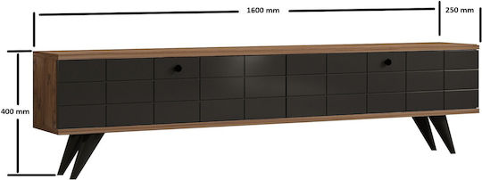 Телевизионни Мебели Alberi Антрацит-Смърч Д160xД25xВ35см