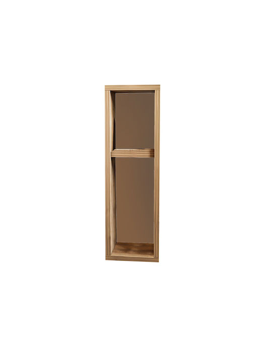 Wooden Bedside Table Natural Wood 20x15x65cm