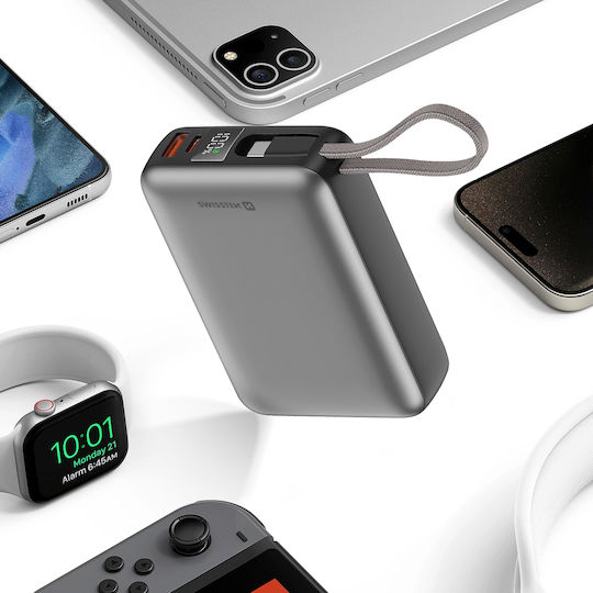 Swissten Space Power Bank 20000mAh 45W With USB-A Output Port And USB-C Output Port Power Delivery Silver