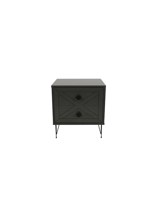 Комод Luna Дървен Черен 55x50x55см
