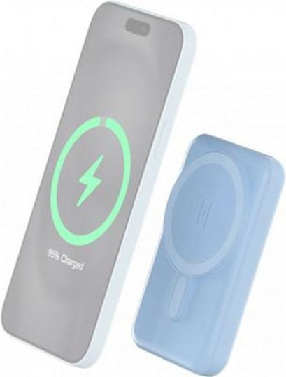 BigBen Connected MagSafe Power Bank 5000mAh 10W με Θύρα USB-A και Θύρα USB-C Μπλε