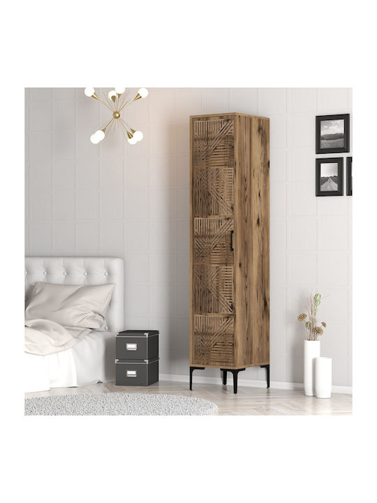 Single Door Wardrobe Kumsal Walnut 40x47.5x201.4cm
