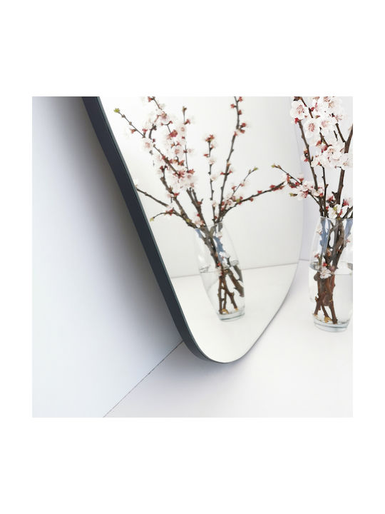Aberto Design Amorphous Като Огледало за Стена с Бял Дърво Рамка 90x70см 1бр