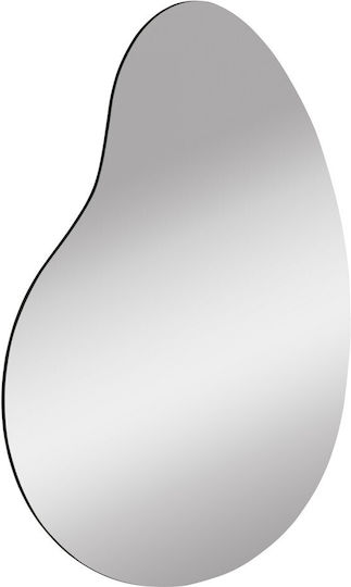 Hanah Home Wall Mirror with Gray Wooden Frame & LED Lighting 60x50cm 1pcs