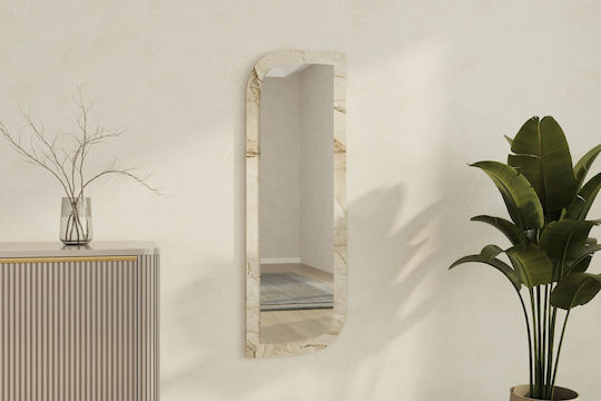 Arni Wandspiegel 116sam1210 40x2,2x120cm Marmor-Effekt Beige Hanah Home MDF