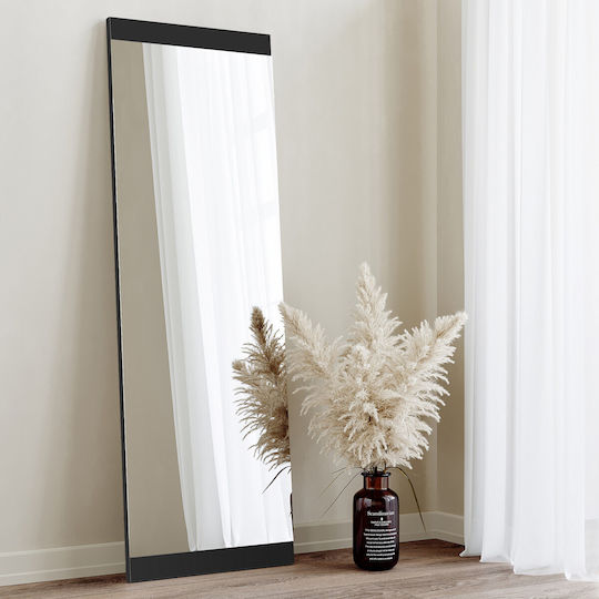 Aberto Design Basic Wandspiegel Ganzkörper mit Schwarz Hölzernes Rahmen 120x40cm 1Stück