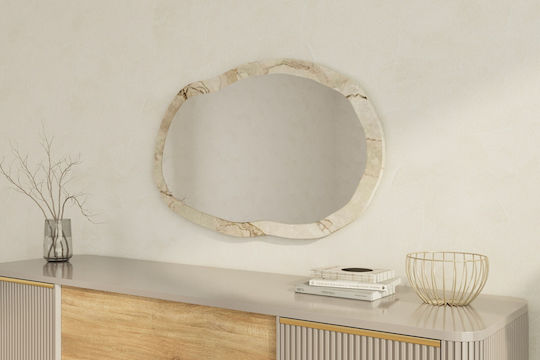 Wandspiegel Lossa 116sam1209 52x2,2x86cm Marmoreffekt Beige Hanah Home MDF