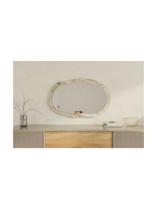 Wall Mirror Lossa 116sam1209 52x2.2x86cm Marble Effect Beige Hanah Home MDF