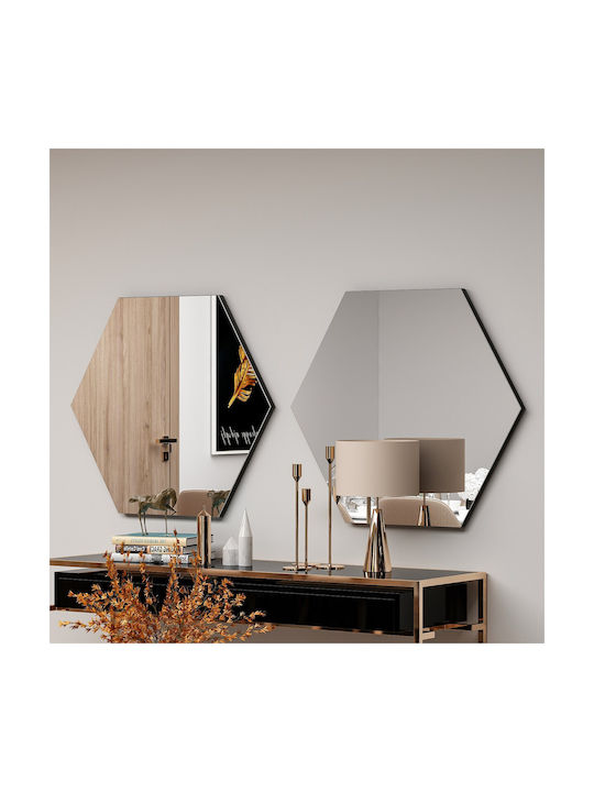 Зео стеннo огледало 116sam1121 70x2.2x60см черно Hanah Home MDF