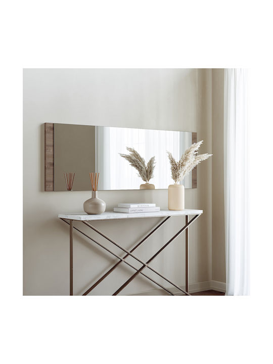 Aberto Design Basic Oglindă de Perete De Corp Întreg cu Maro Ramă din Lemn 120x40cm 1buc