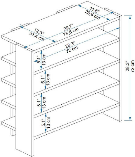 Шкаф за обувки Sargel 72x75.6 см кафяв