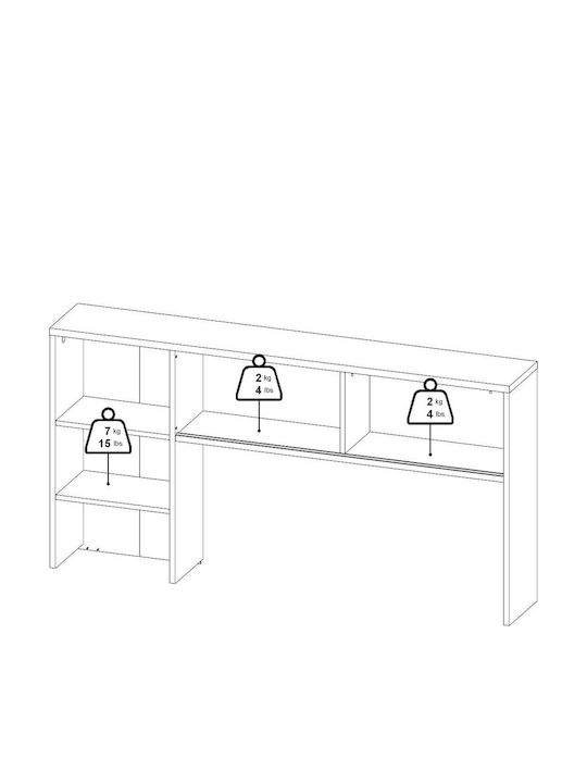 Γραφείο Function Plus Ξύλινο με Βιβλιοθήκη Jackson Hickory 149x48x156.2εκ.