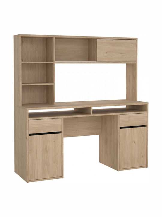 Γραφείο Function Plus Ξύλινο με Βιβλιοθήκη Jackson Hickory 149x48x156.2εκ.