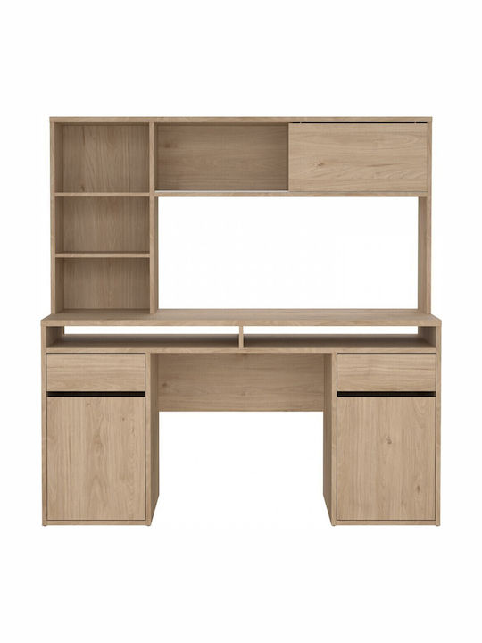 Γραφείο Function Plus Ξύλινο με Βιβλιοθήκη Jackson Hickory 149x48x156.2εκ.