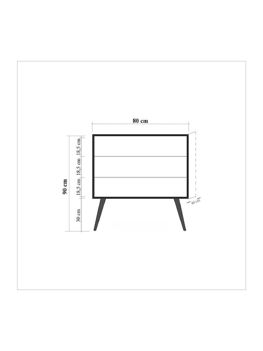 Comoda pentru Dormitor Trio Multi 80x40x90buc