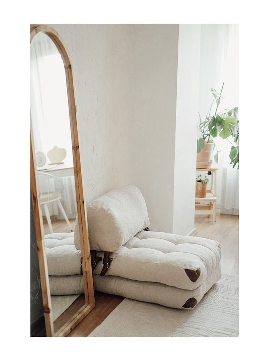 Multifunctional Bean Bag Chair Cream 60x80x70cm